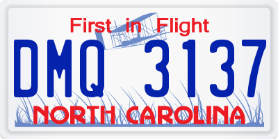 NC license plate DMQ3137