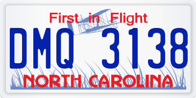 NC license plate DMQ3138