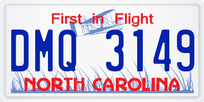 NC license plate DMQ3149