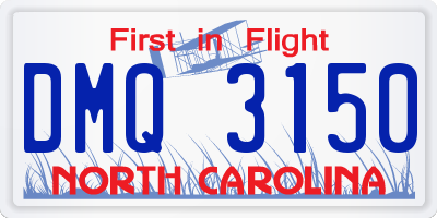 NC license plate DMQ3150