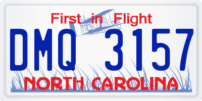 NC license plate DMQ3157