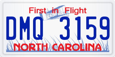 NC license plate DMQ3159