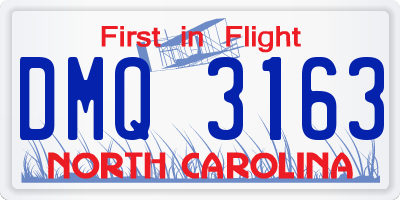 NC license plate DMQ3163