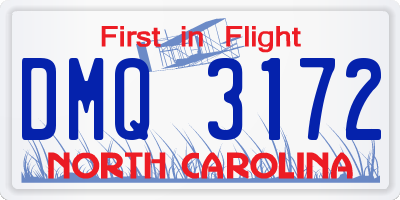 NC license plate DMQ3172