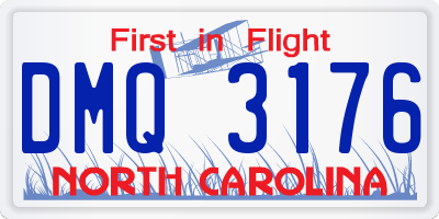 NC license plate DMQ3176