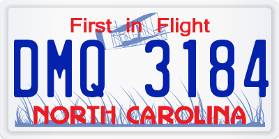 NC license plate DMQ3184
