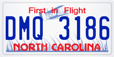 NC license plate DMQ3186