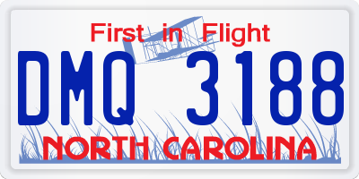 NC license plate DMQ3188