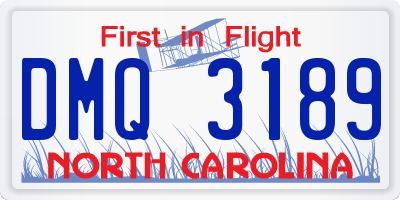 NC license plate DMQ3189