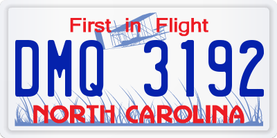 NC license plate DMQ3192