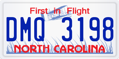 NC license plate DMQ3198
