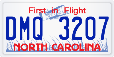 NC license plate DMQ3207
