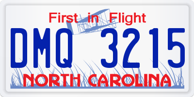 NC license plate DMQ3215