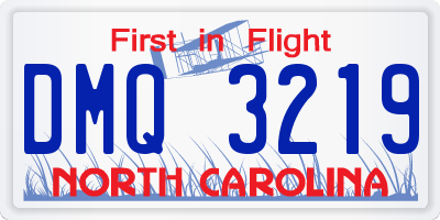 NC license plate DMQ3219