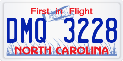 NC license plate DMQ3228