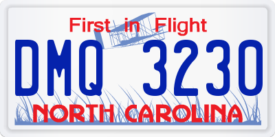 NC license plate DMQ3230