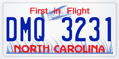 NC license plate DMQ3231