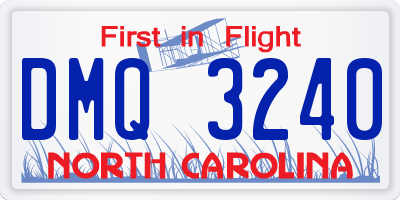 NC license plate DMQ3240