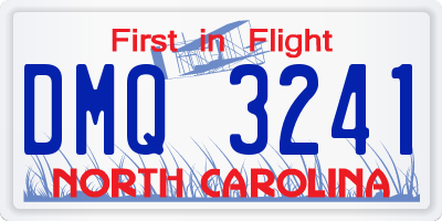 NC license plate DMQ3241