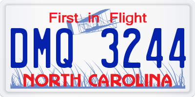 NC license plate DMQ3244