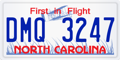 NC license plate DMQ3247