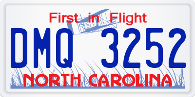 NC license plate DMQ3252
