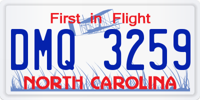 NC license plate DMQ3259