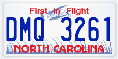 NC license plate DMQ3261