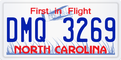 NC license plate DMQ3269