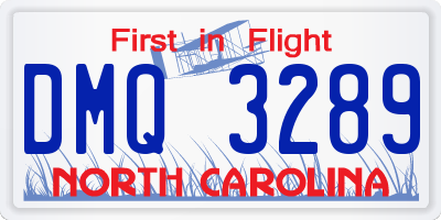 NC license plate DMQ3289