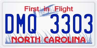 NC license plate DMQ3303
