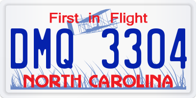 NC license plate DMQ3304