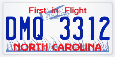 NC license plate DMQ3312