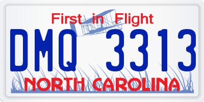 NC license plate DMQ3313