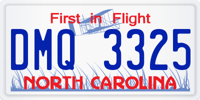 NC license plate DMQ3325