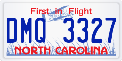 NC license plate DMQ3327