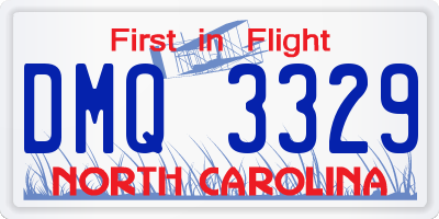 NC license plate DMQ3329
