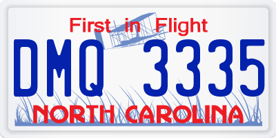 NC license plate DMQ3335