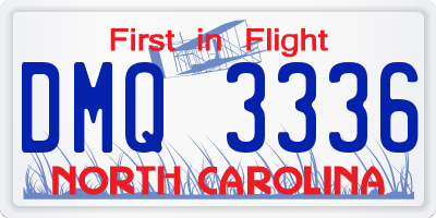 NC license plate DMQ3336