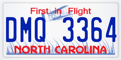 NC license plate DMQ3364