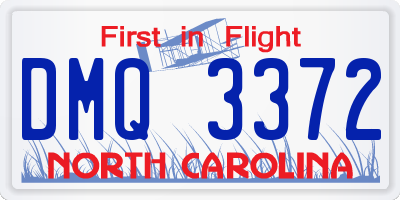NC license plate DMQ3372
