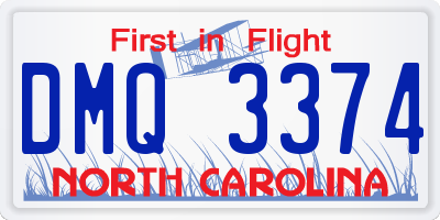NC license plate DMQ3374