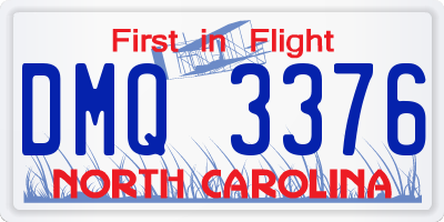 NC license plate DMQ3376