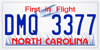 NC license plate DMQ3377
