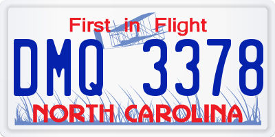 NC license plate DMQ3378