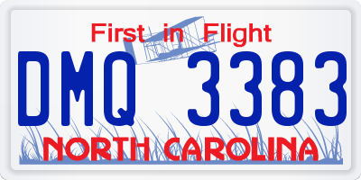 NC license plate DMQ3383