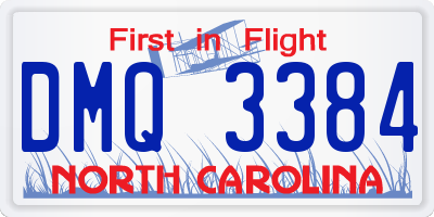 NC license plate DMQ3384
