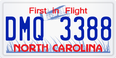 NC license plate DMQ3388