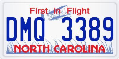 NC license plate DMQ3389