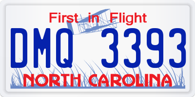 NC license plate DMQ3393